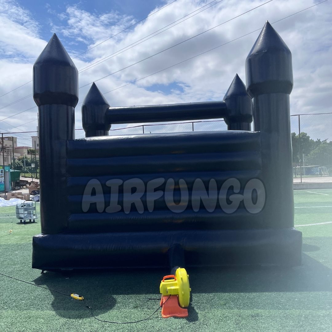 Kids 10/13ft inflatable white bounce house black bouncy castle for halloween