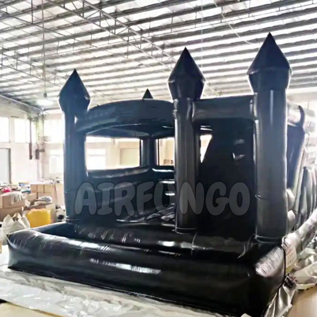13ft inflatable white bounce house combo black bouncy castle for halloween