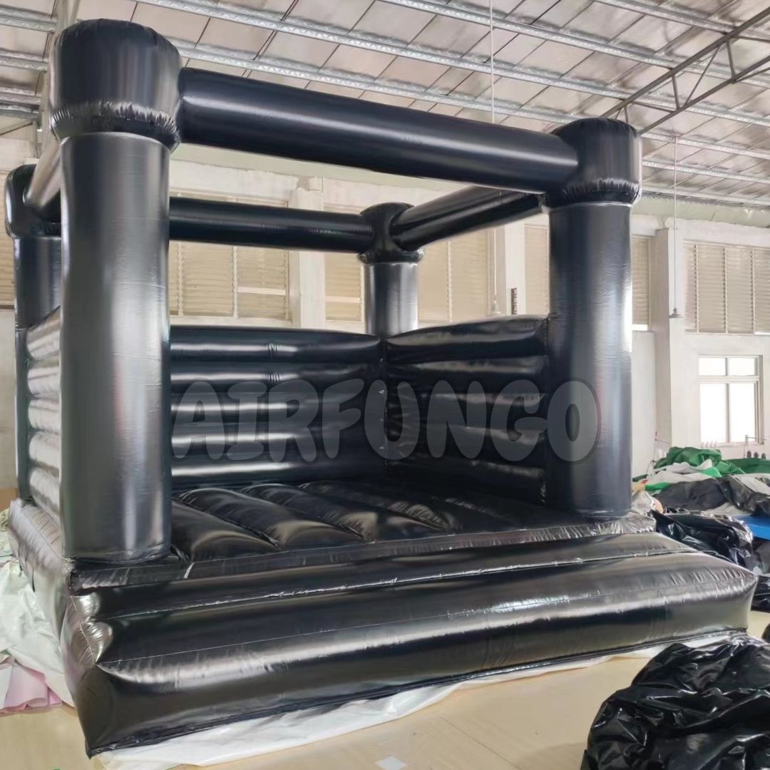 13ft inflatable white bounce house black bouncy castle for halloween in stock