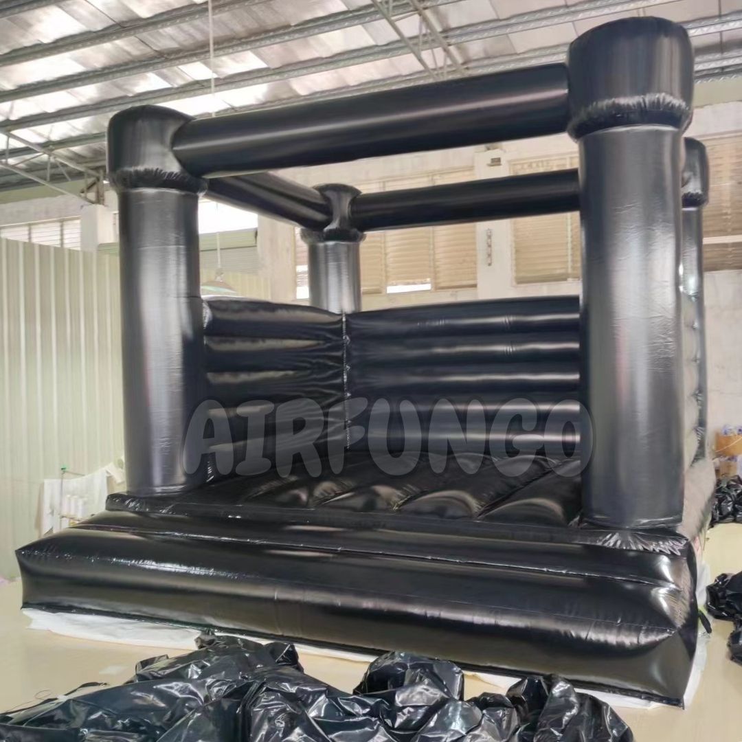 13ft inflatable white bounce house black bouncy castle for halloween in stock