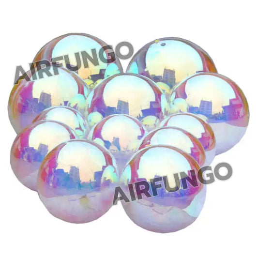 13pcs/kit With Air Pump Inflatable Mirror Balls Inflatable Mirror Spheres for Party/Show/Commercial/Advertising/Shopping Mall Decoration(Iridesent Color)