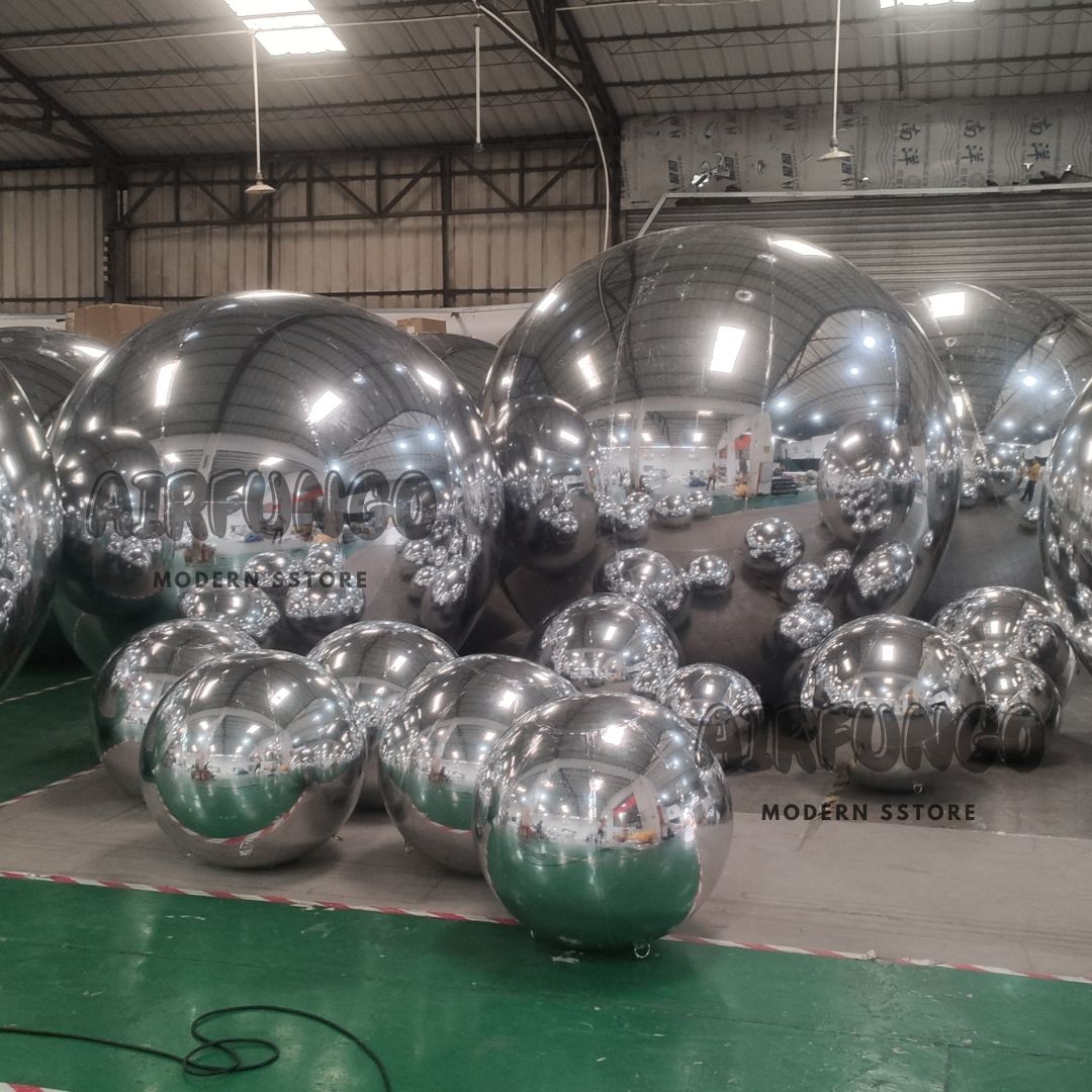 Inflatable Mirror Ball Inflatable Mirror Spheres for Party/Show/Commercial/Advertising/Shopping Mall Decoration(Silver Color)