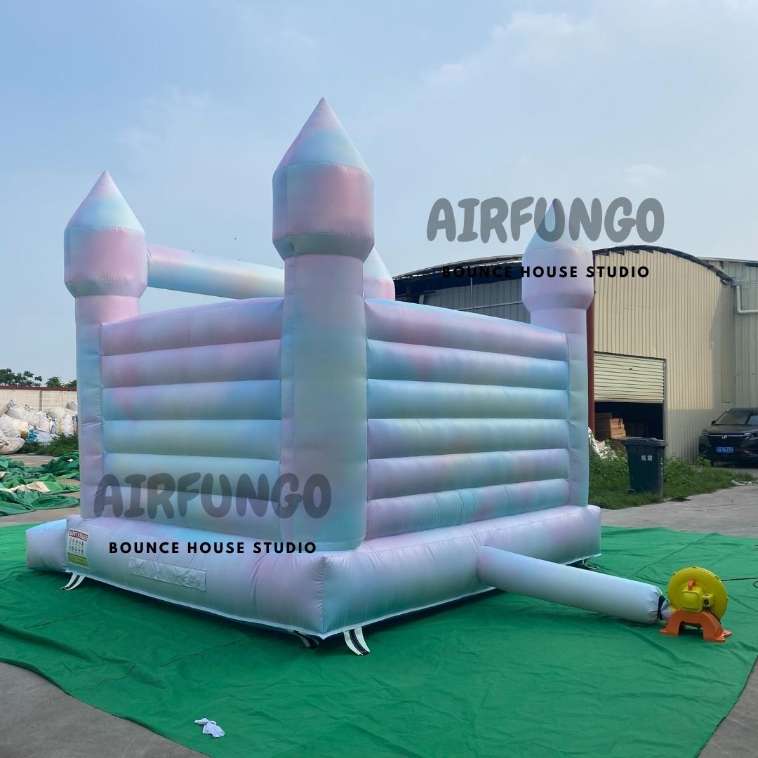 Tie-Dye Bouncy Castle White Inflatable Bounce House For Kids Party
