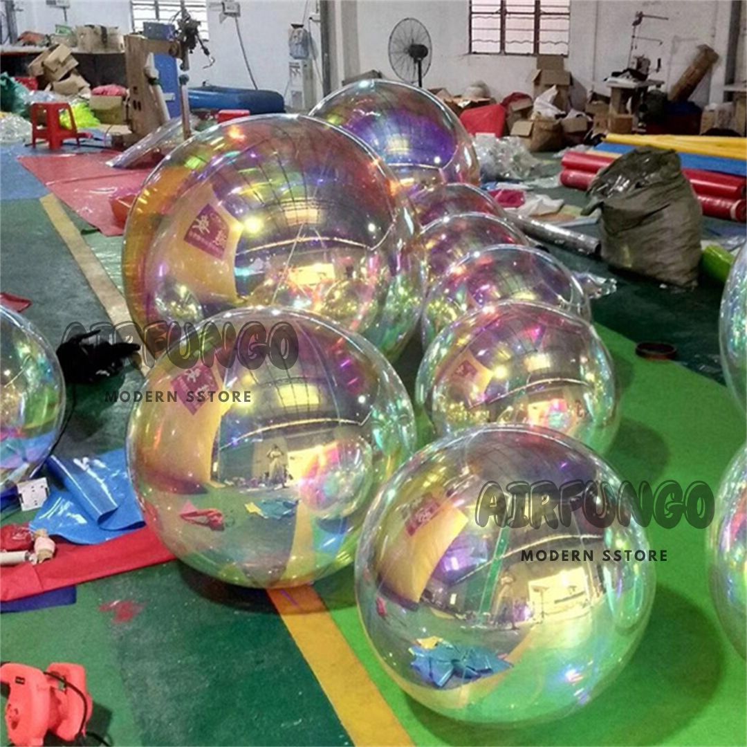 Inflatable Mirror Ball Inflatable Mirror Spheres for Party/Show/Commercial/Advertising/Shopping Mall Decoration(Iridescent Color)