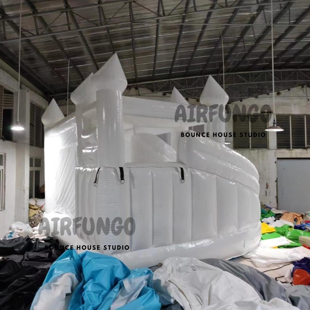 White Bounce House With Slide Combo Jumping Castle