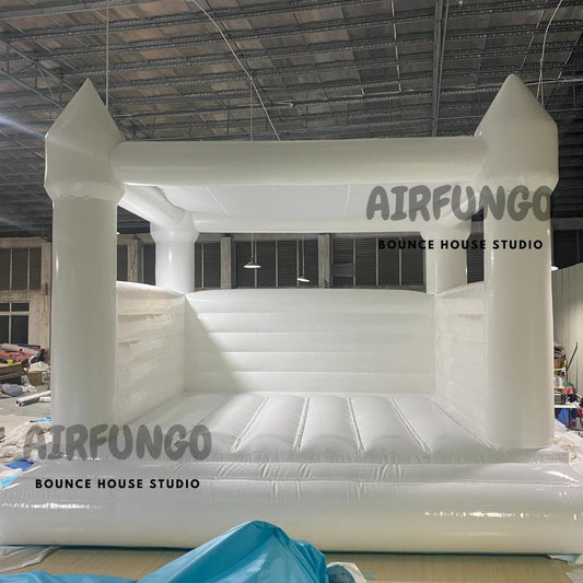 Inflatable White Bounce House With Shade For Wedding