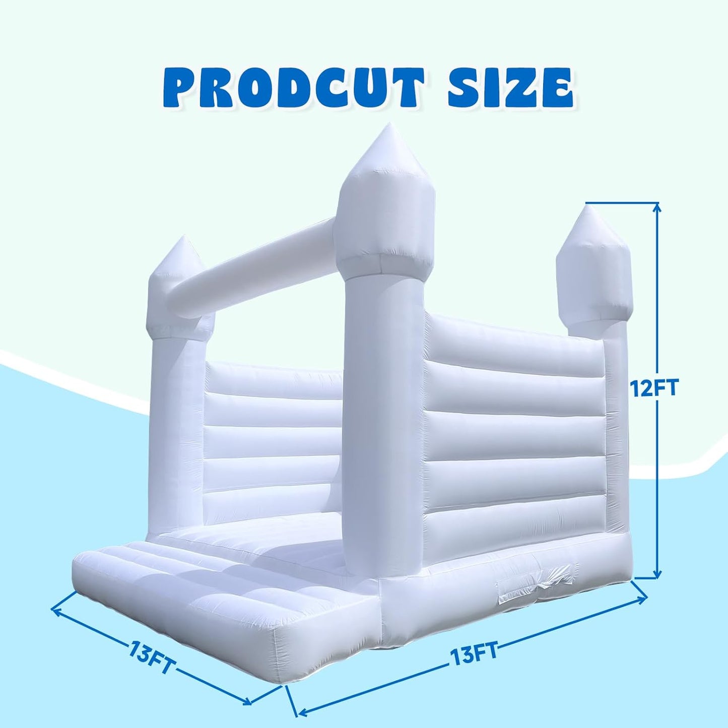 13' x 13' White Bounce House with Air Blower Oxford