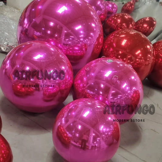Inflatable Mirror Ball Inflatable Mirror Spheres for Party/Show/Commercial/Advertising/Shopping Mall Decoration(Hot Pink Color)