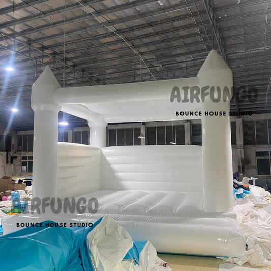 Inflatable White Bounce House With Shade For Wedding