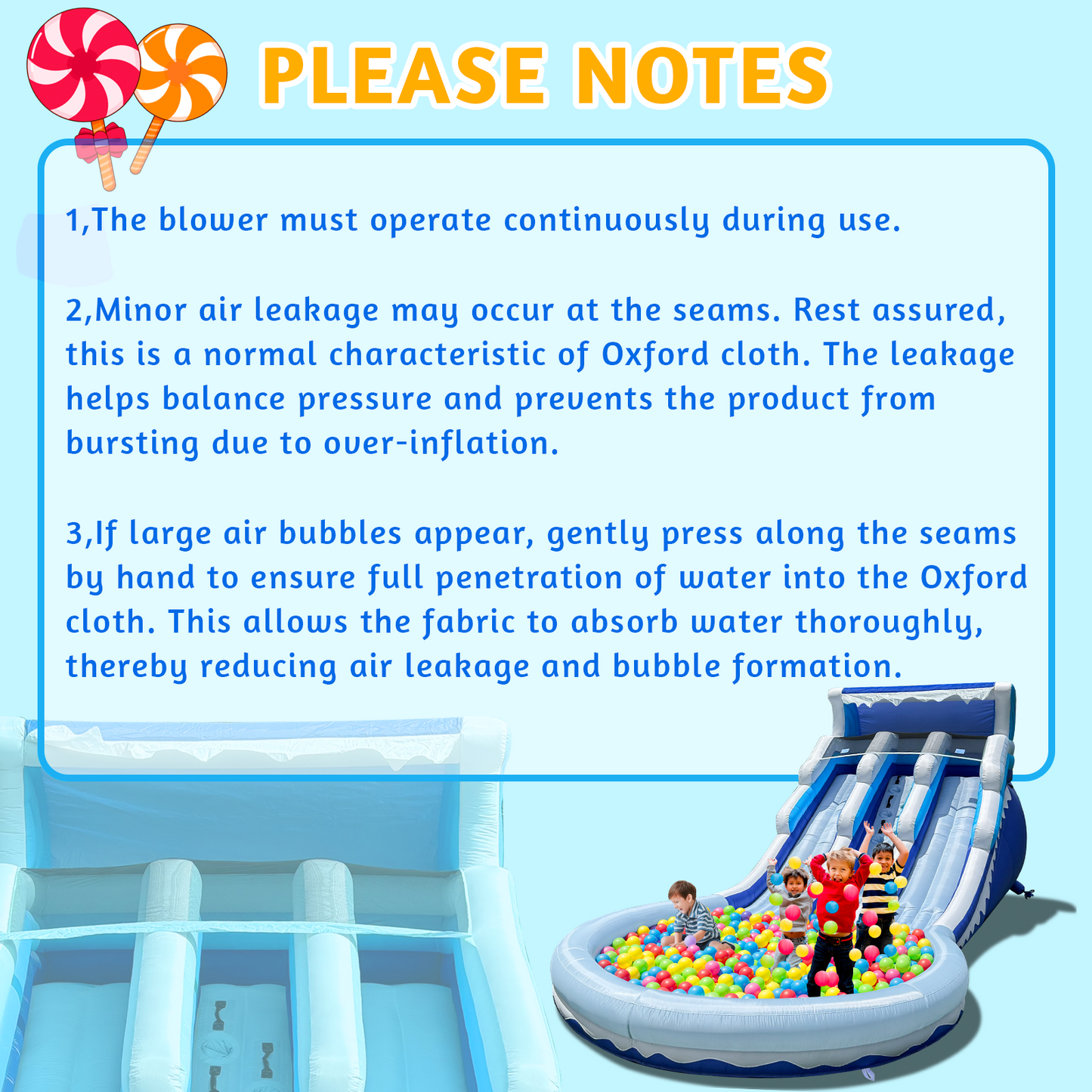 Inflatable Water Slide Giant Bounce House with Large Splash & Ball Pool 20.6'×9.5'×9.3' Oxford Quick Setup with Blower & Full Accessories for Outdoor Indoor Summer Party