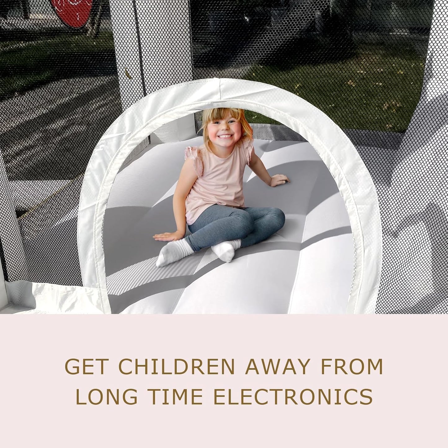 White Bounce House With Slide & Ball Pit Wizard Bouncy Castle With Air Blower (wizard Magic Hat Design)