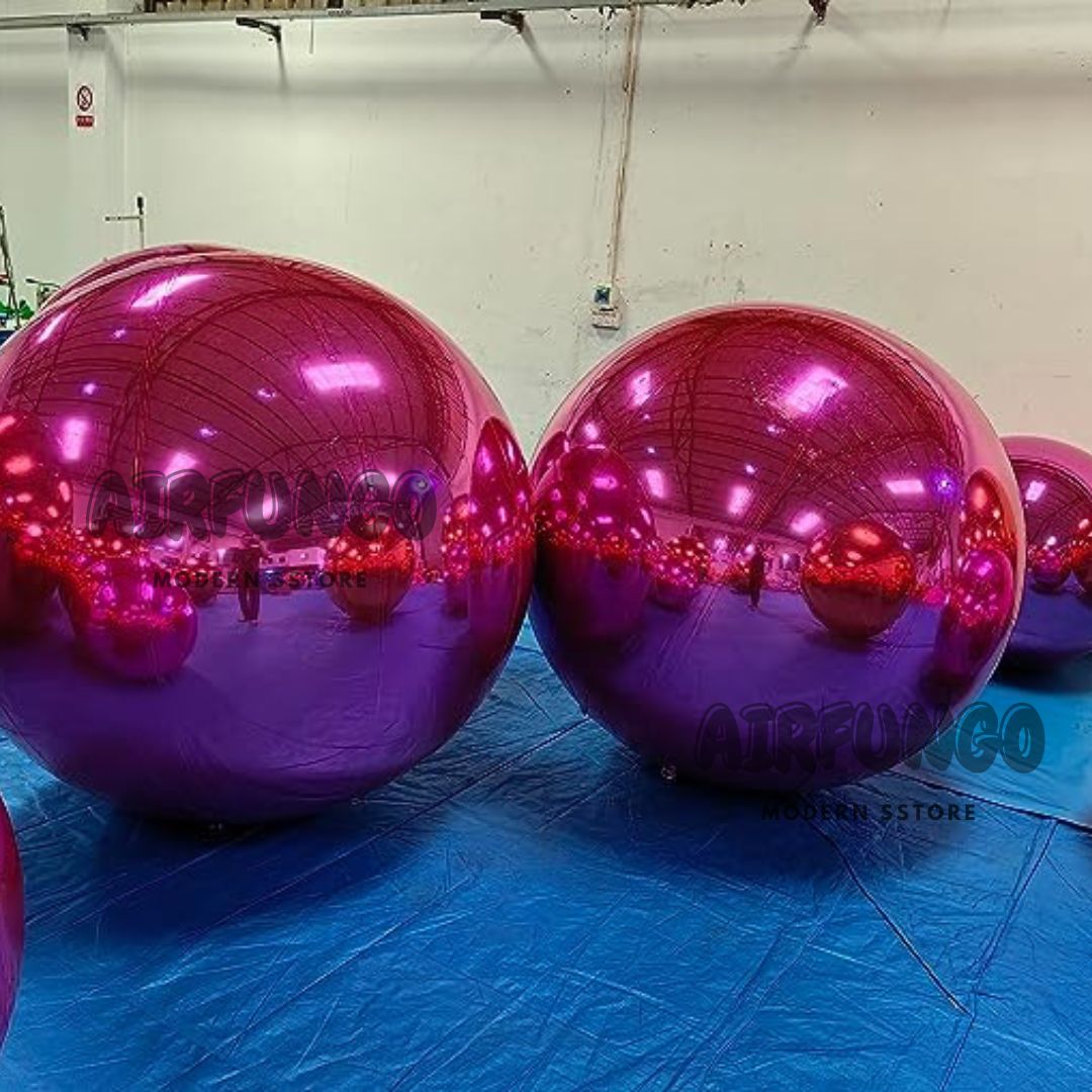 Inflatable Mirror Ball Inflatable Mirror Spheres for Party/Show/Commercial/Advertising/Shopping Mall Decoration(Hot Pink Color)
