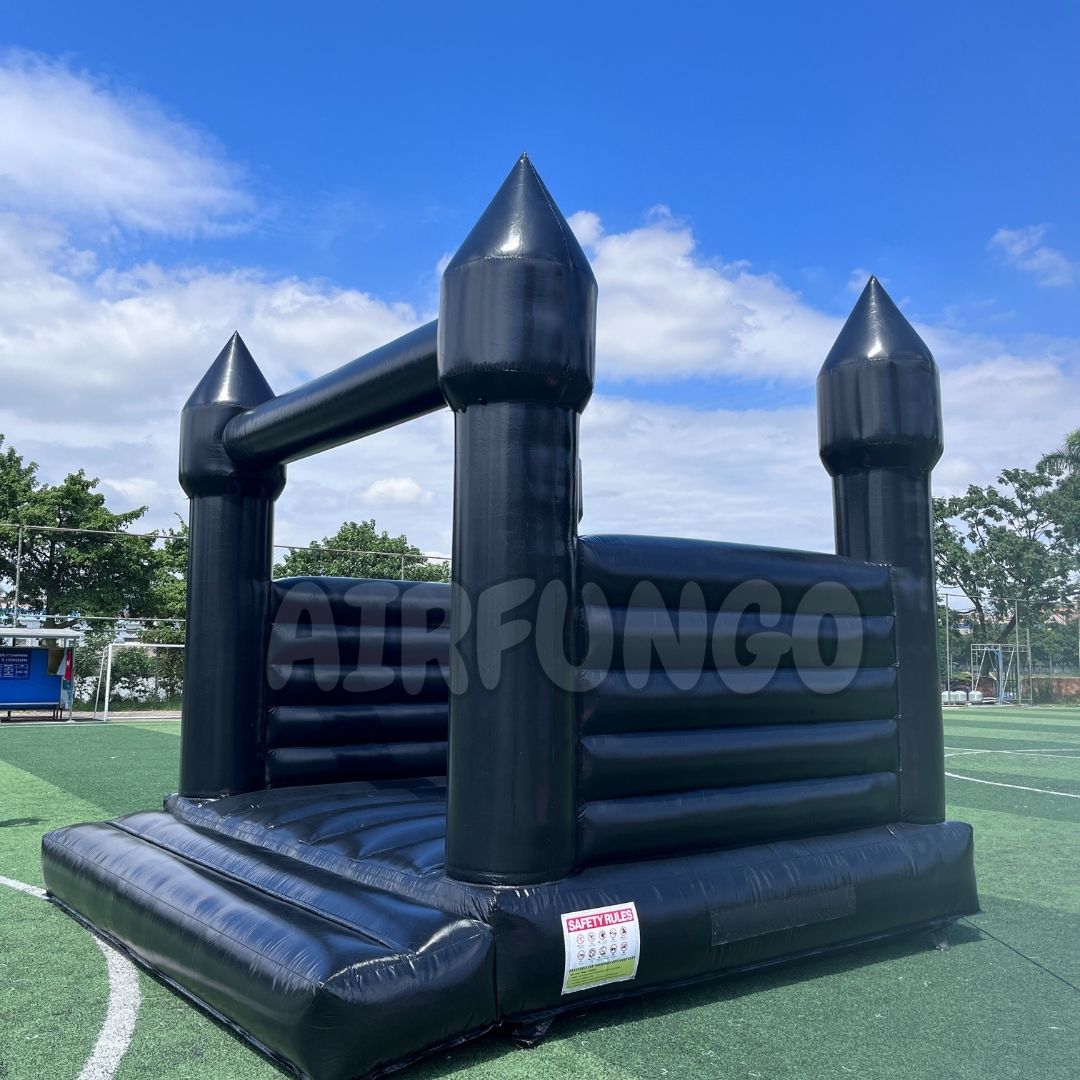 Kids 10/13ft inflatable white bounce house black bouncy castle for halloween