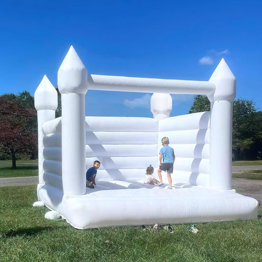 13' x 13' White Bounce House with Air Blower Oxford