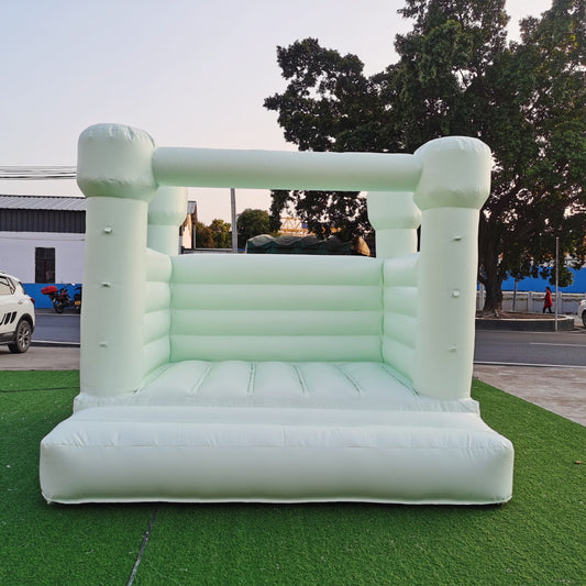10x10ft mini Mint Color White bounce house with blower