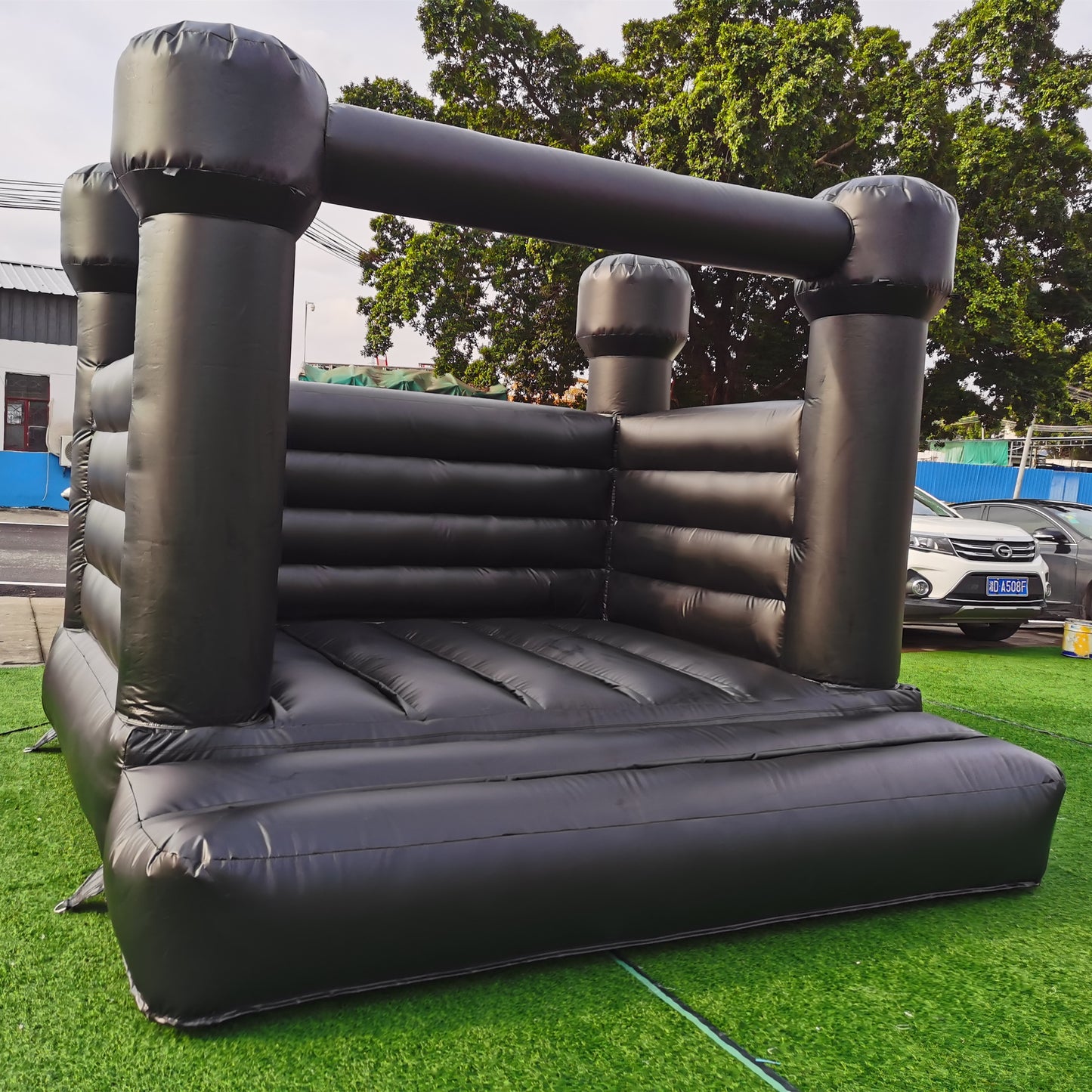 Flat Top Black White Bounce House
