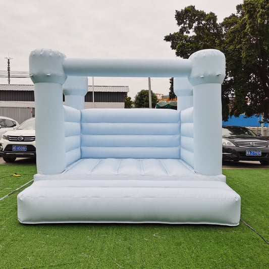 10x10x8ft pastel blue color white bouncy castle bounce house