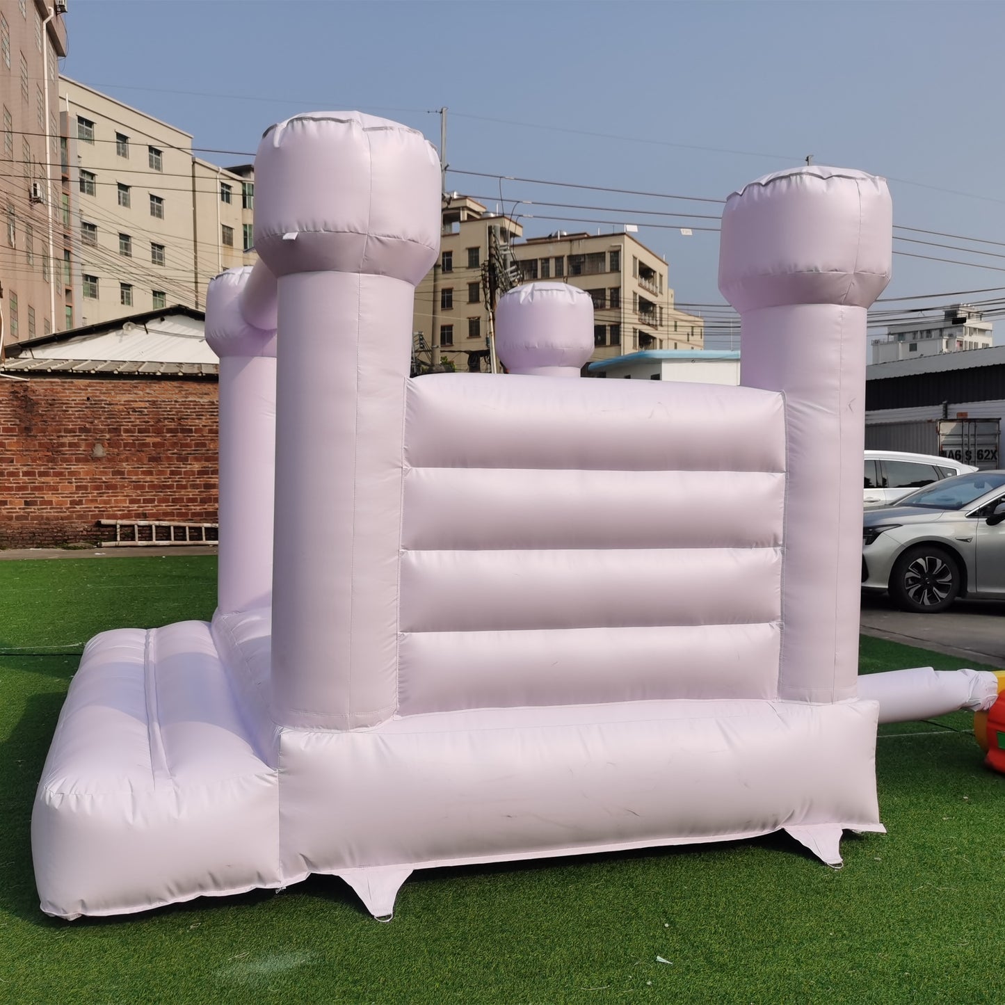 Flat Top Purple White Bounce House