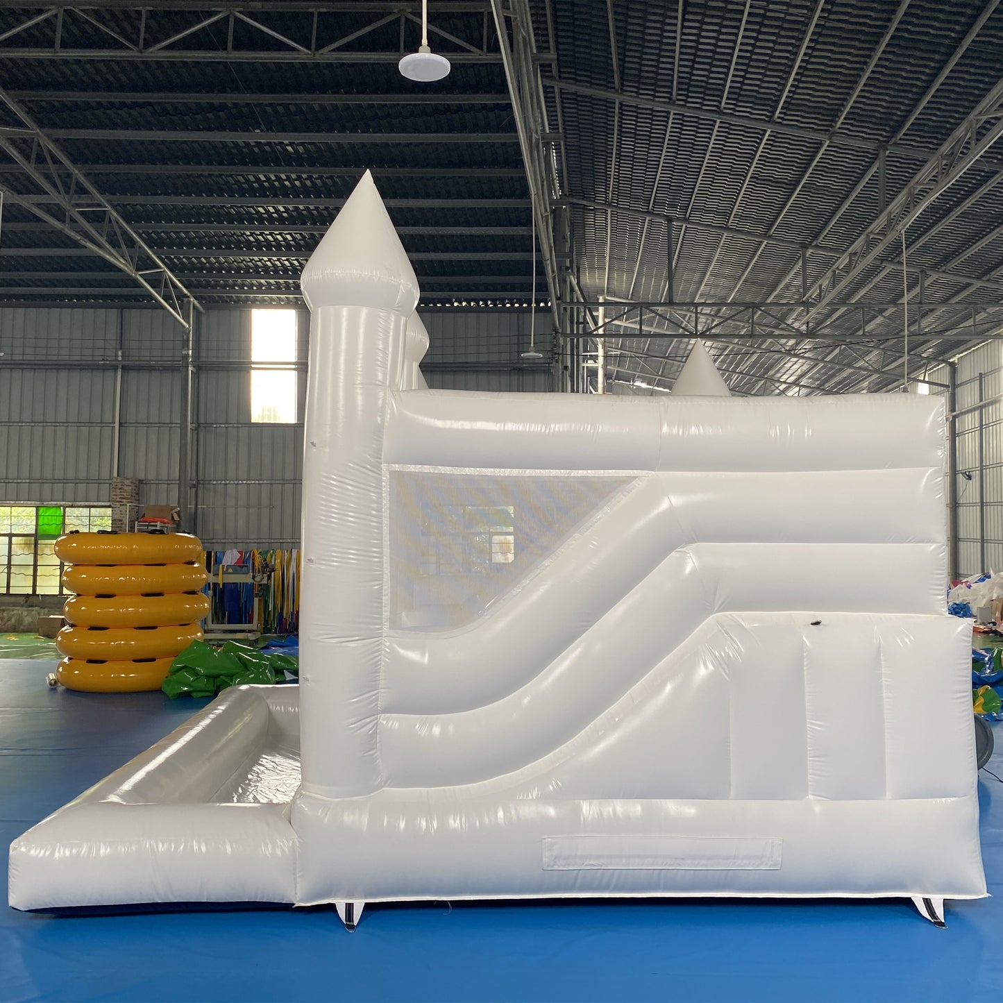 White Bounce House With Ball Pit Combo