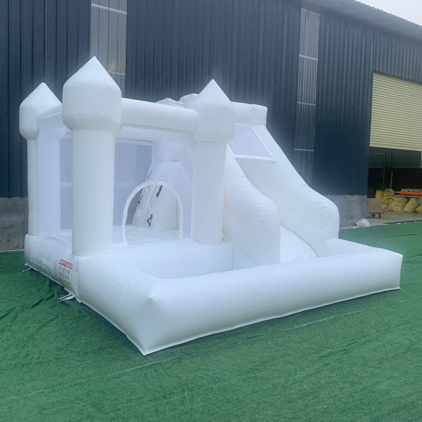 Mini 3 In 1 White Bounce House With Slide