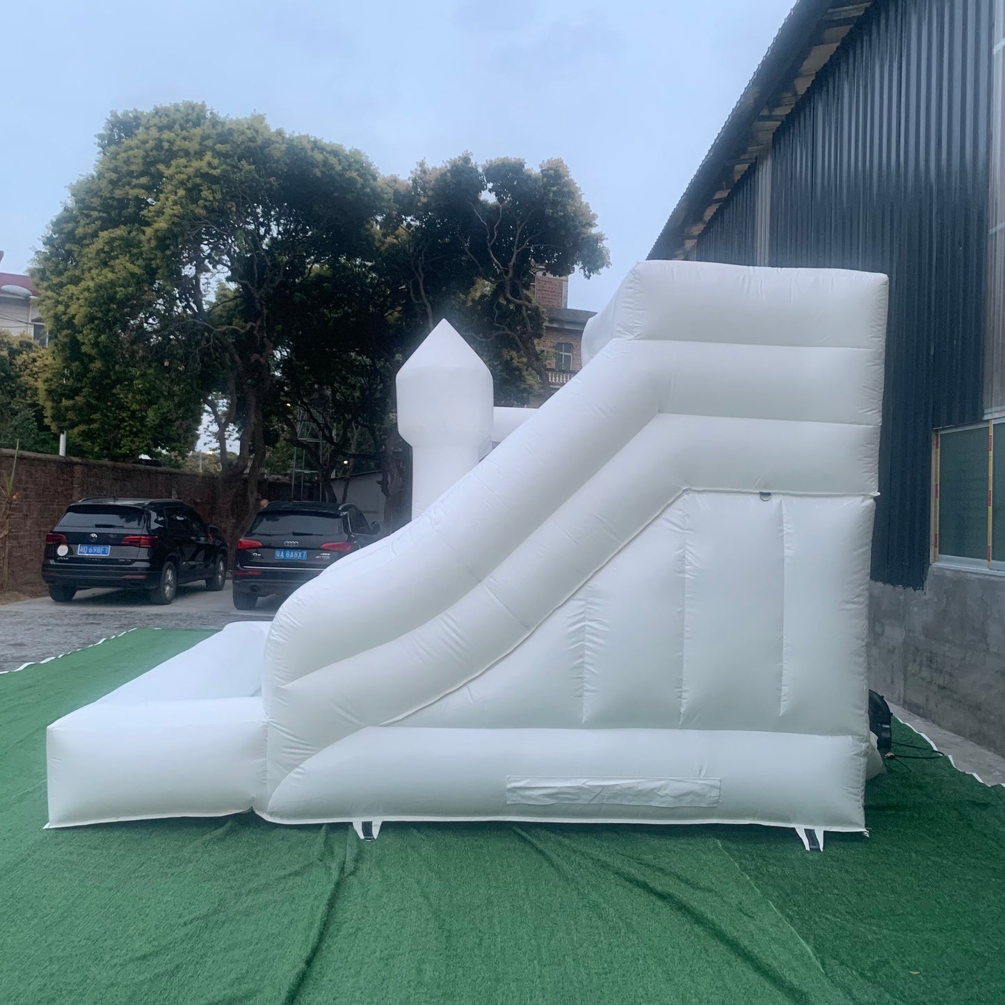 Mini 3 In 1 White Bounce House With Slide