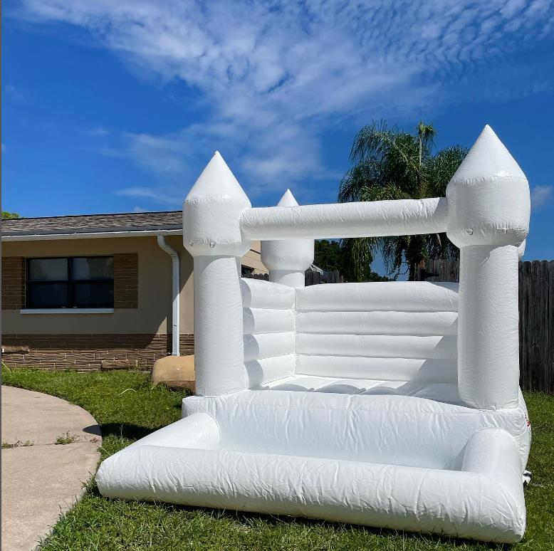 Mini White Bounce House Whit Pit