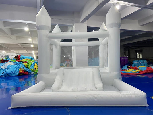 8x13ft Oxford White Bounce House With Ball Pit For Toddler