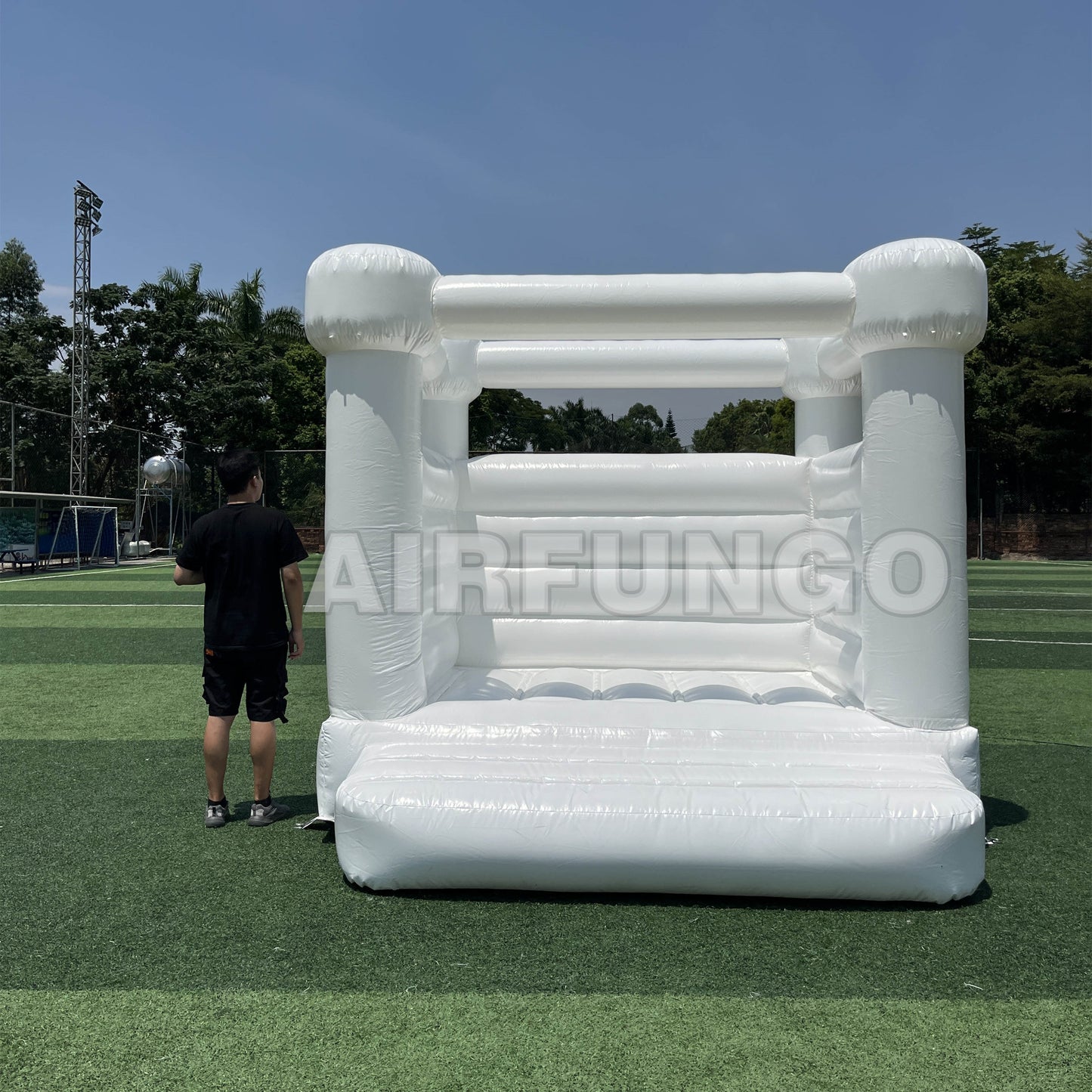 13ft Flat Top White Bounce House Ready To Ship