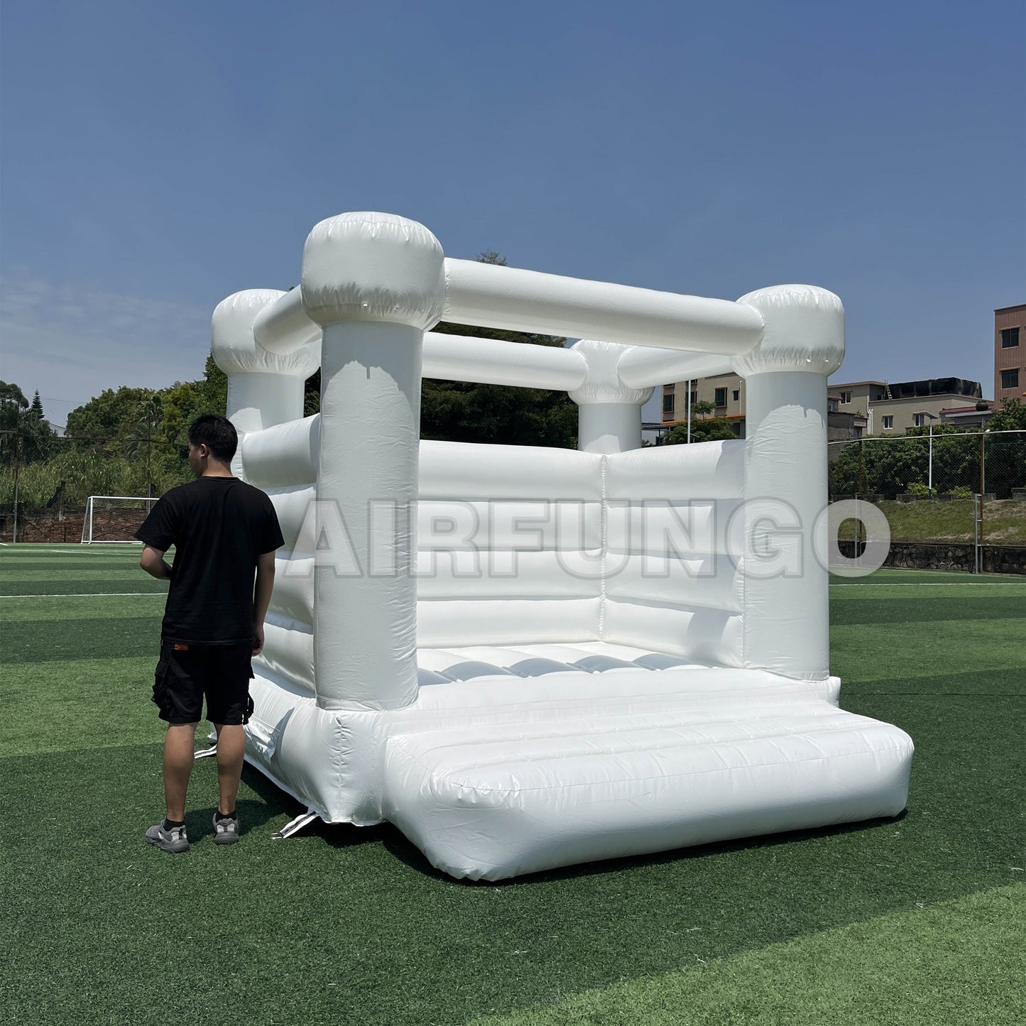 13ft Flat Top White Bounce House Ready To Ship