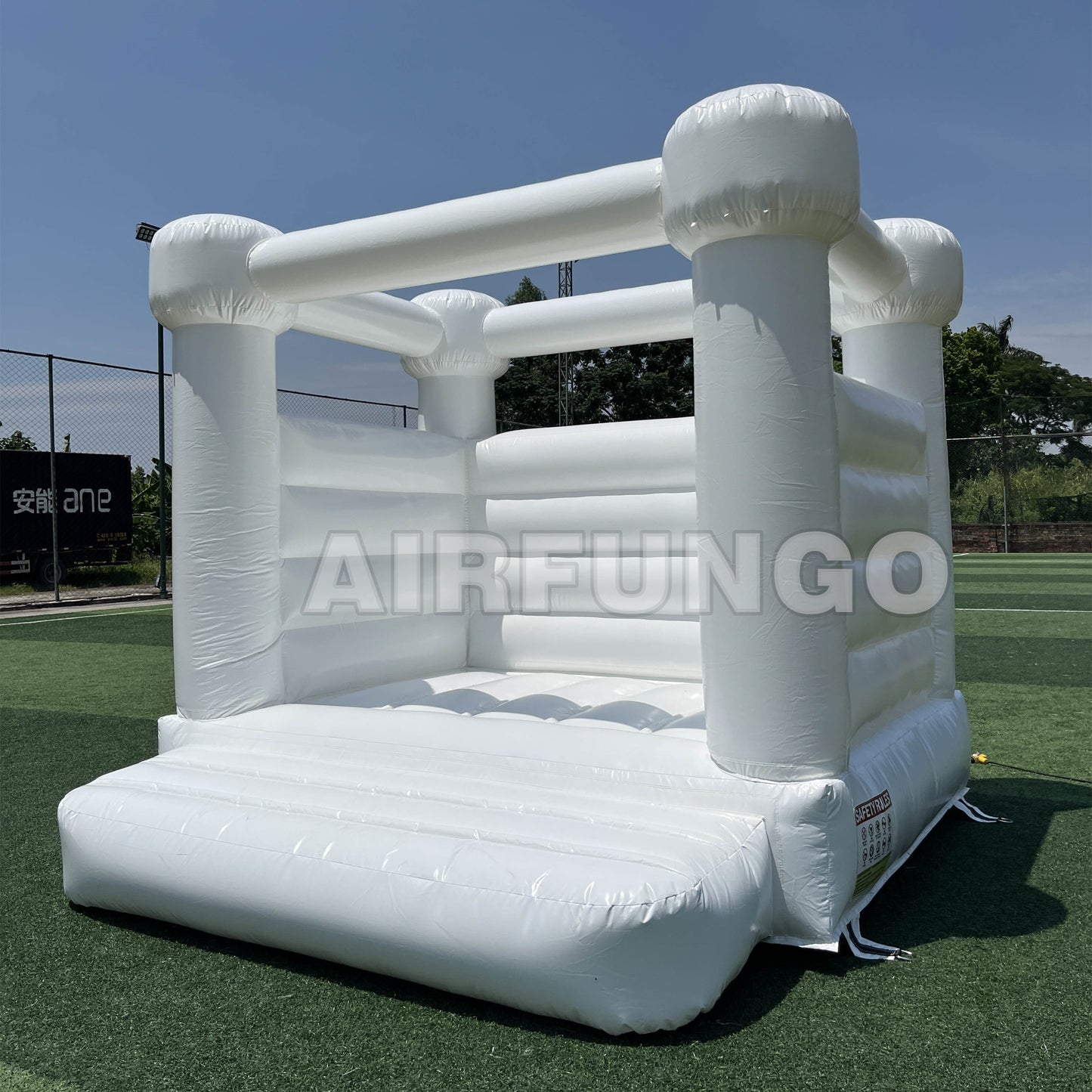13ft Flat Top White Bounce House Ready To Ship