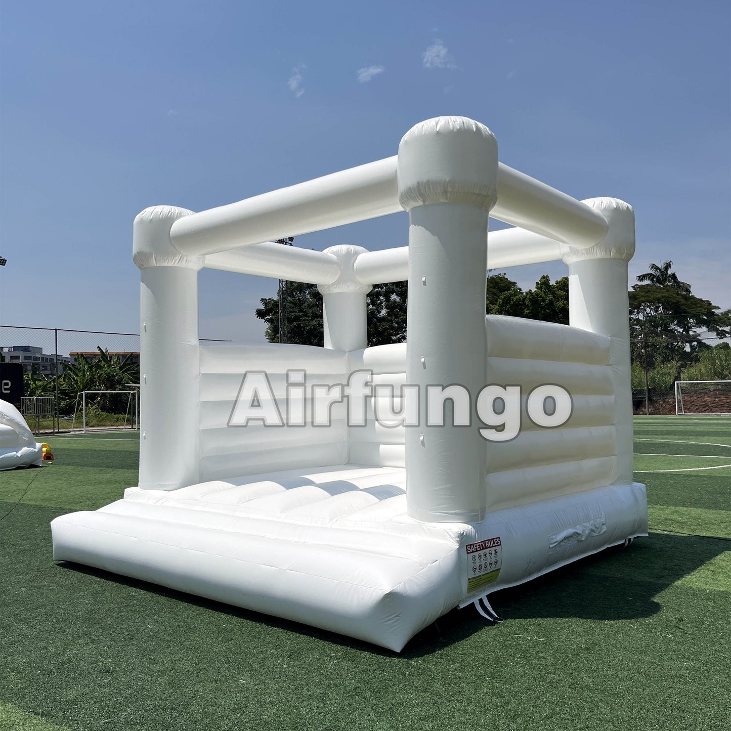 13ft Flat Top White Bounce House Ready To Ship