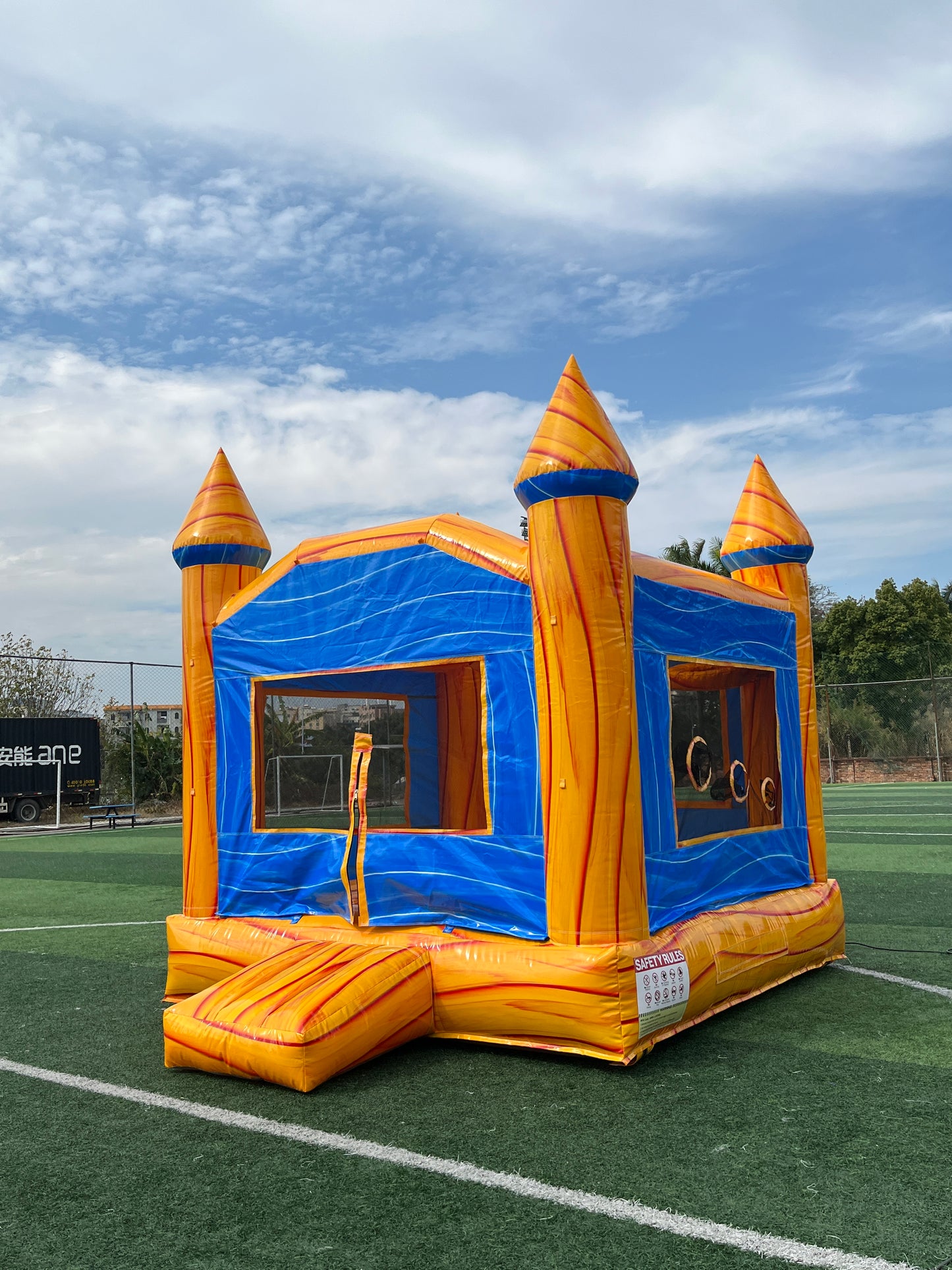 10x11ft marble yellow inflatable bouncy castle bouncing jumper