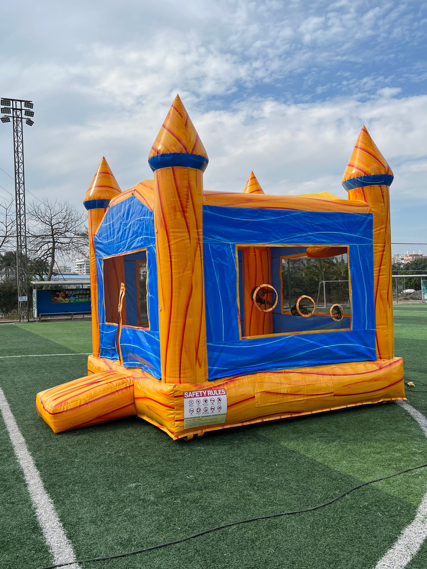 10x11ft marble yellow inflatable bouncy castle bouncing jumper
