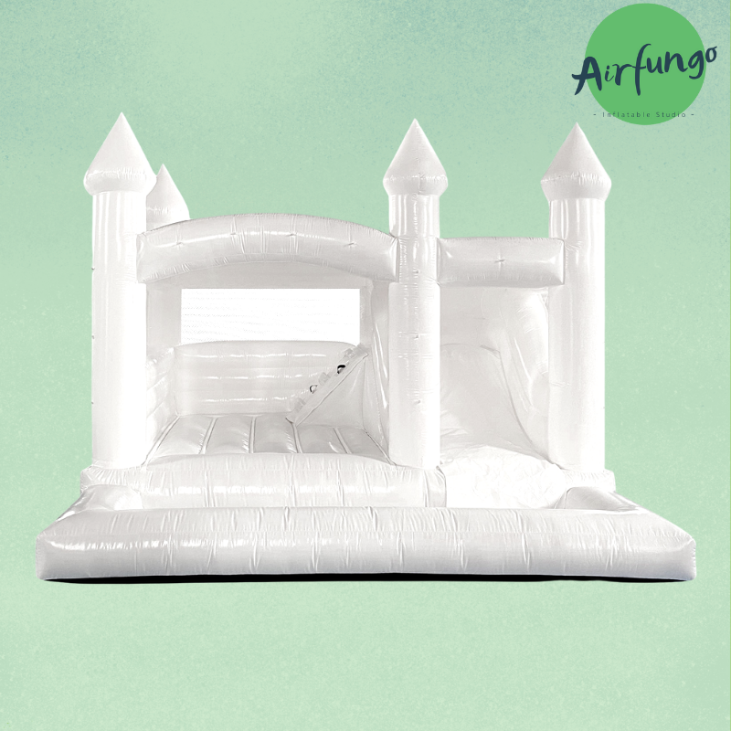 White Bounce House With Ball Pit Combo