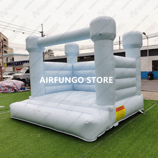 10x10x8ft pastel blue color white bouncy castle bounce house