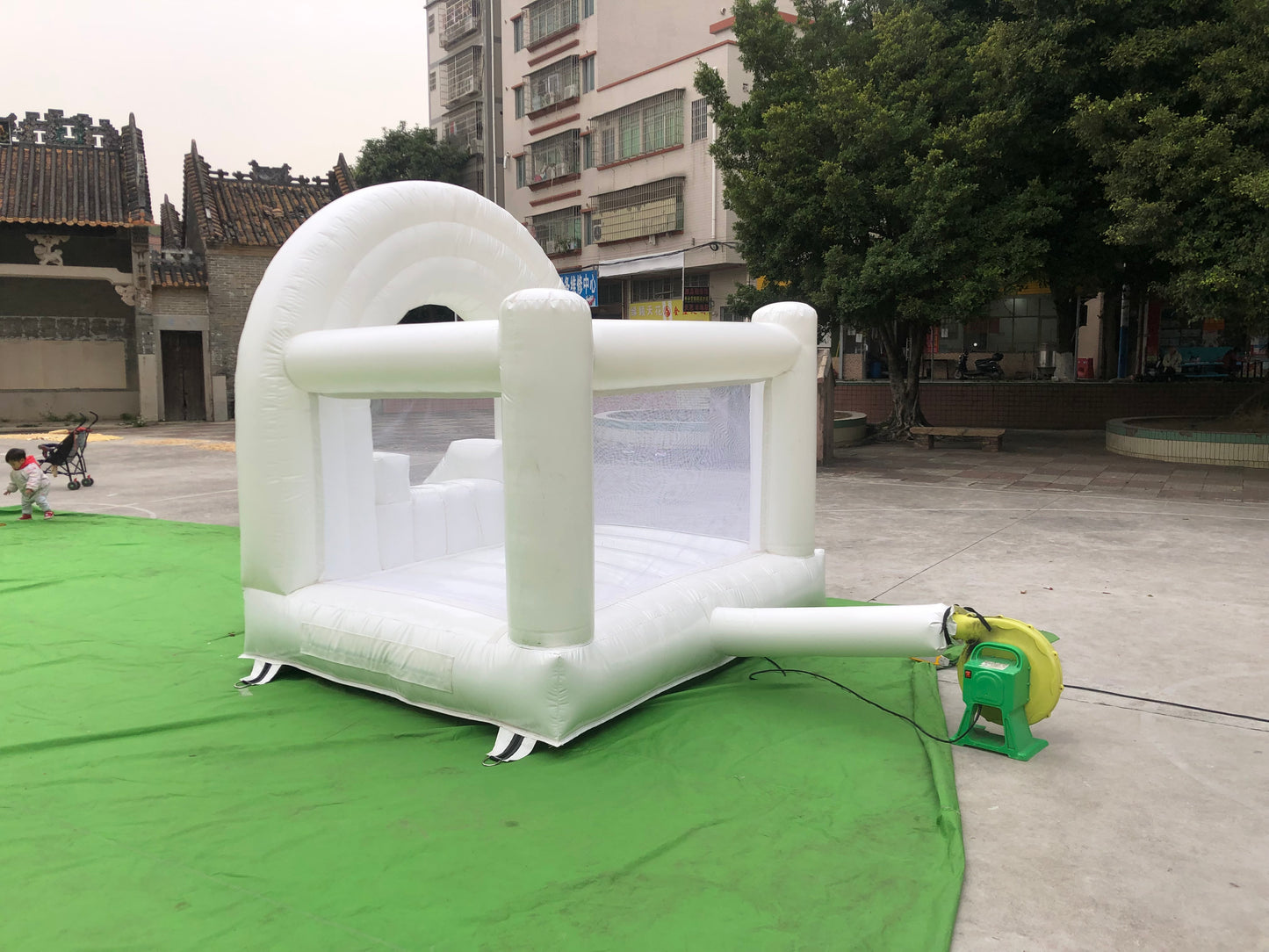 Mini 10ft White Rainbow Bounce House