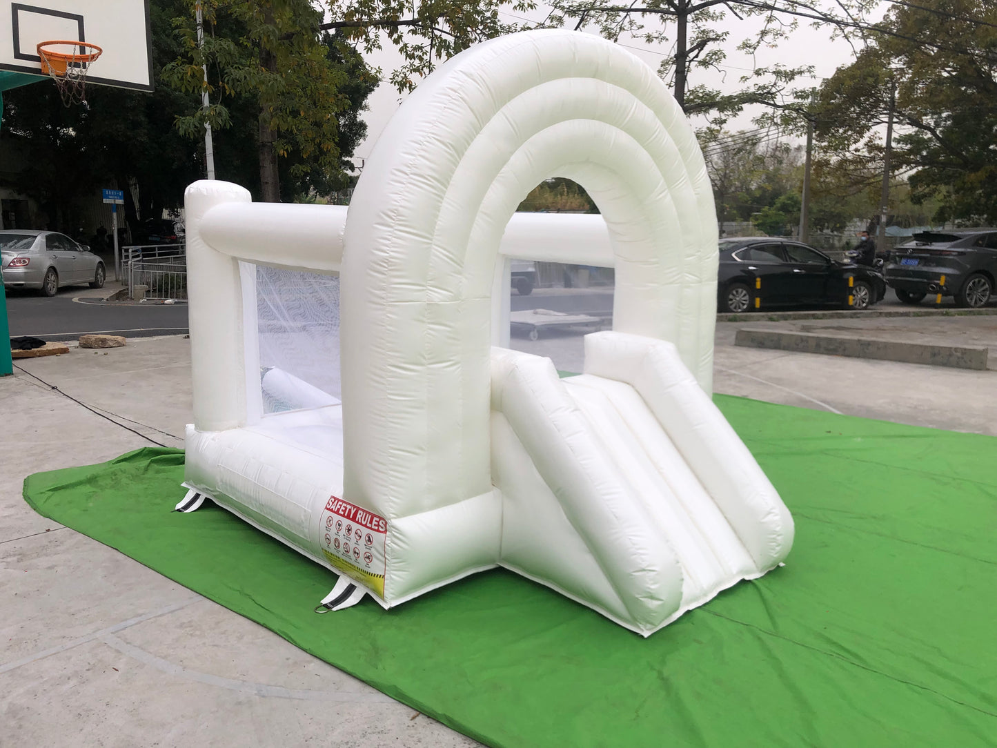 Mini 10ft White Rainbow Bounce House