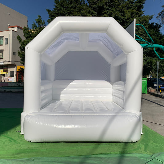 Boho Arch White Bounce House With Shade