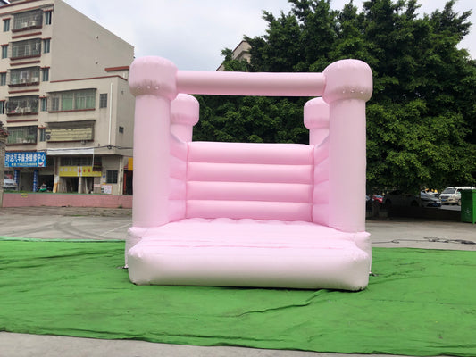 Flat Top Pink White Bounce House