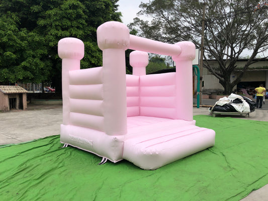 Flat Top Pink White Bounce House