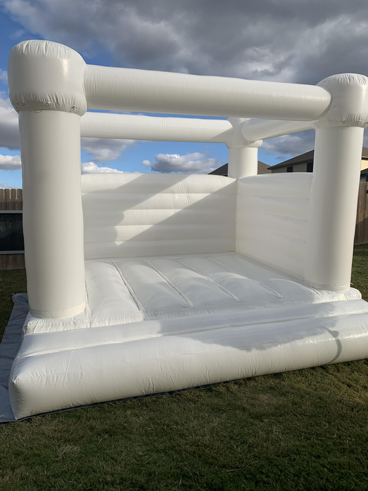 13ft Flat Top White Bounce House Ready To Ship
