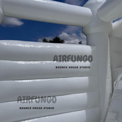 13ft White Bounce House Inflatable Jumping Castle Combo With Slide