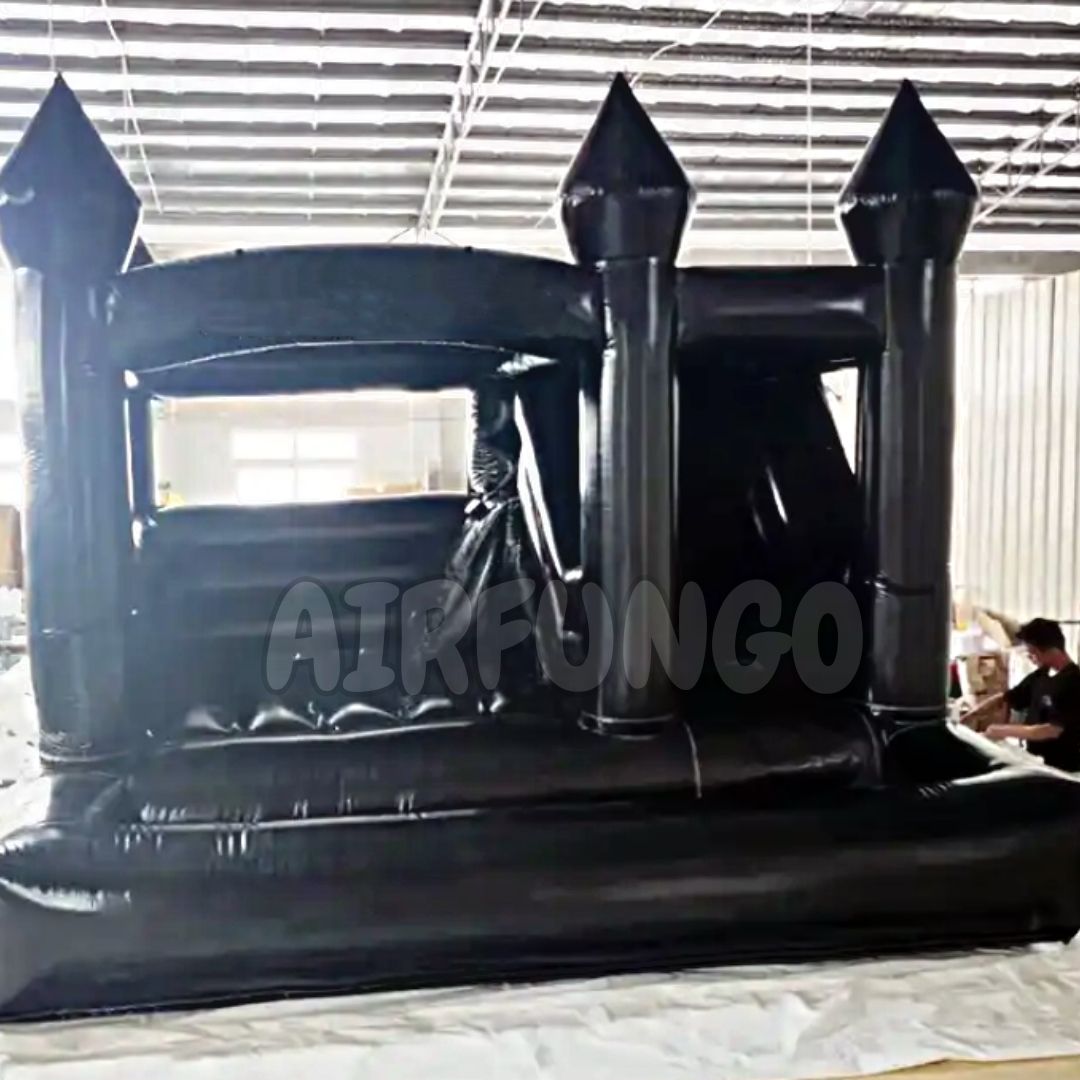 13ft inflatable white bounce house combo black bouncy castle for halloween