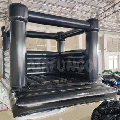 13ft inflatable white bounce house black bouncy castle for halloween in stock