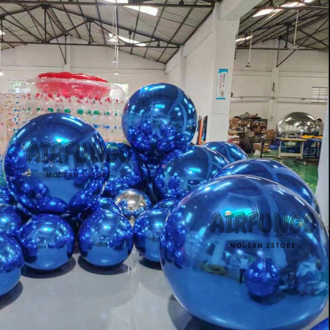 Inflatable Mirror Ball Inflatable Mirror Spheres for Party/Show/Commercial/Advertising/Shopping Mall Decoration(Blue Color)