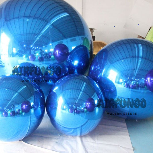 Inflatable Mirror Ball Inflatable Mirror Spheres for Party/Show/Commercial/Advertising/Shopping Mall Decoration(Blue Color)