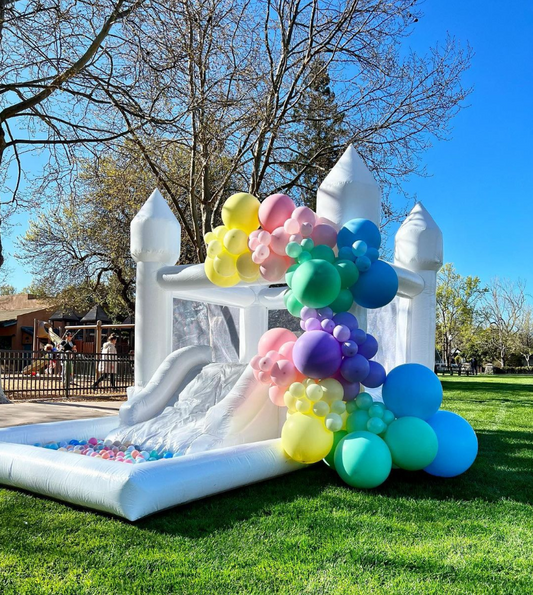 13x8ft 3 in 1 inflatable white bounce house commercial grade