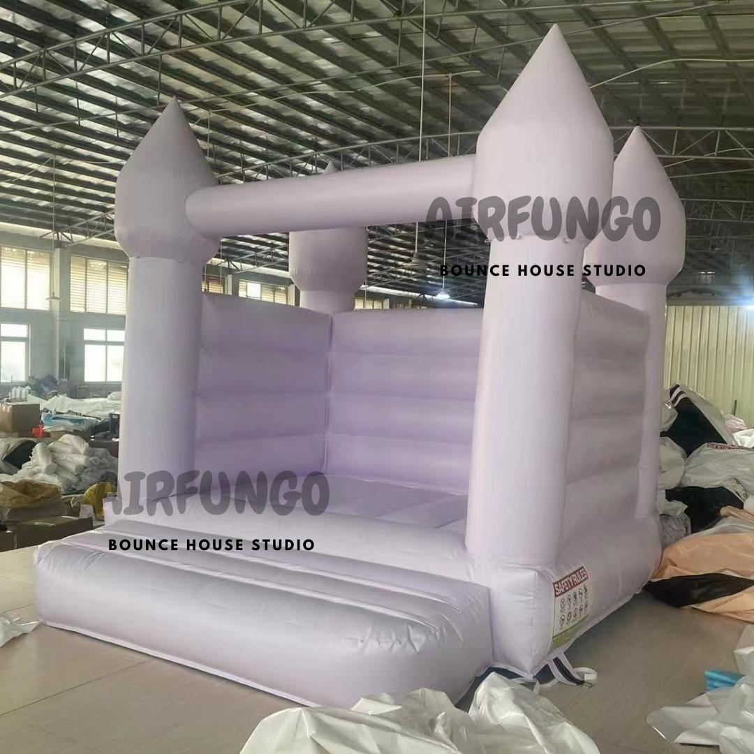 Light Purple Bounce House Inflatable White Castle Moonwalk House