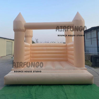 Peach Color Bouncing Castle Inflatatble Bounce House White