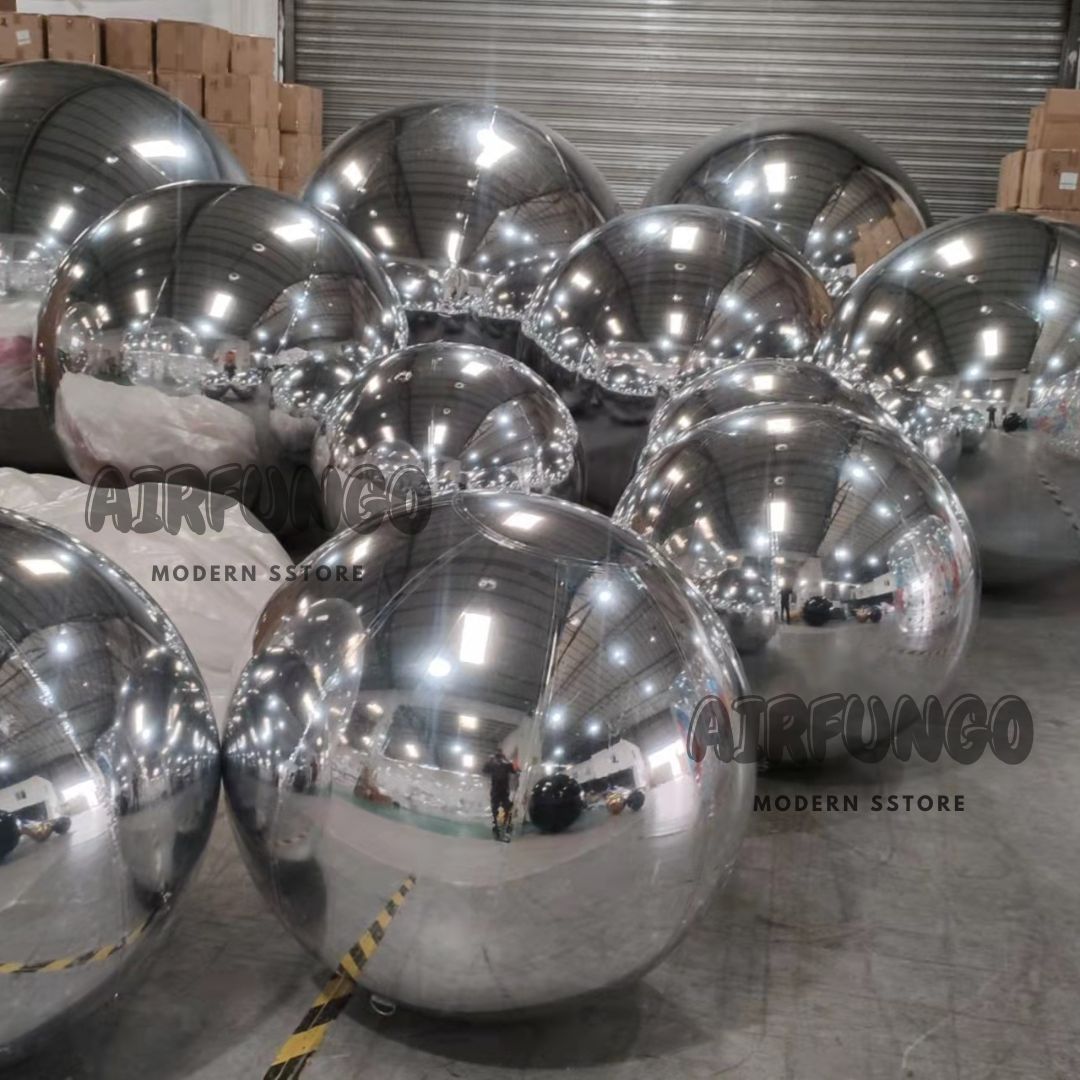 Inflatable Mirror Ball Inflatable Mirror Spheres for Party/Show/Commercial/Advertising/Shopping Mall Decoration(Silver Color)